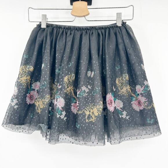 H&M‎ Girls Whimsigoth Floral Tiger Balletcore Glittery Tulle Mini Skirt 8-10Y - Picture 8 of 8